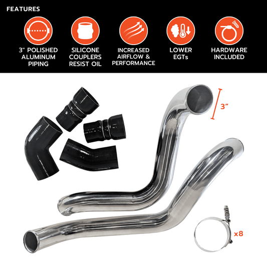 Dynamic Diesels Intercooler Pipe GM Duramax LB7 - Intercooler Pipe & Boot Kit (2002-2004)