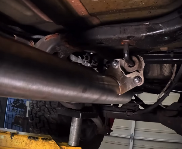 Close-up of a diesel race pipe.