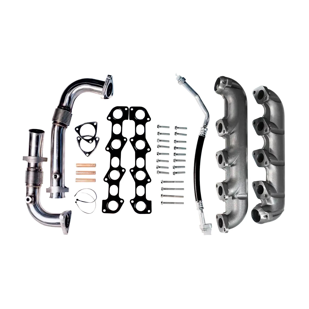 Black Bandit Exhaust Manifold Kit Ford Powerstroke 6.4L - Exhaust Manifold Kit w/ Up-pipe (2008-2010)