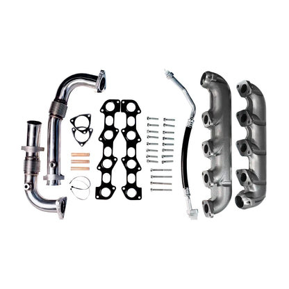 Black Bandit Exhaust Manifold Kit Ford Powerstroke 6.4L - Exhaust Manifold Kit w/ Up-pipe (2008-2010)