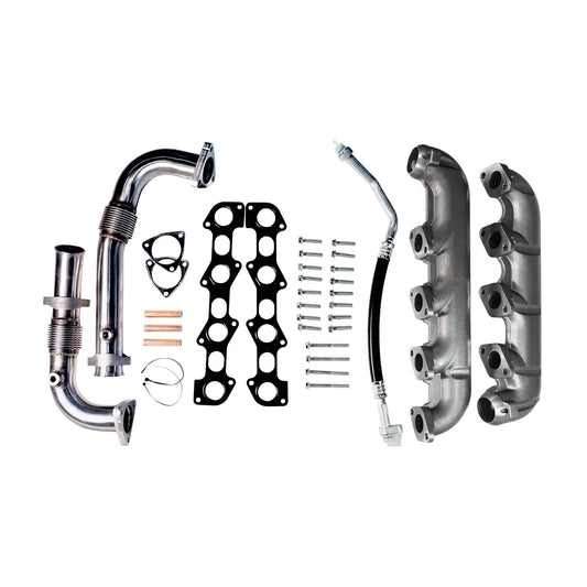 Black Bandit Exhaust Manifold Kit Ford Powerstroke 6.4L - Exhaust Manifold Kit w/ Up-pipe (2008-2010)