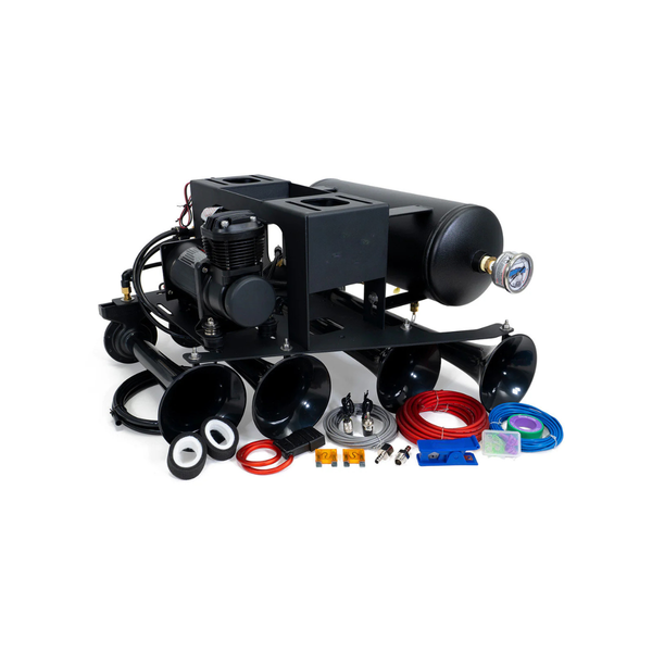 Train Horn Kit with Onboard Air | Spare Tire Mount | Horn Blaster
