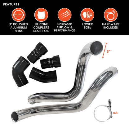 Dynamic Diesels Intercooler Pipe GM Duramax LB7 - Intercooler Pipe & Boot Kit (2002-2004)