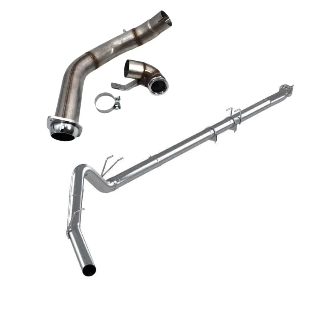 Dynamic diesels Race Exhaust 2023-2024 / 409 Stainless Steel Ford Powerstroke 6.7L - 4" Downpipe Back Stainless Steel Exhaust System (2011-2024)