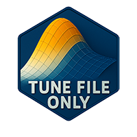 Blue hexagonal badge featuring a 3D grid graph in yellow and blue, with white text reading "TUNE FILE ONLY." This pack includes a digital tune file only and is not a physical product.